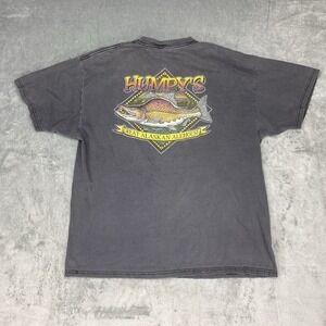 Vintage Humpys Great Alaskan Alehouse Shirt Mens Size XL Grey Fish Graphic *READ